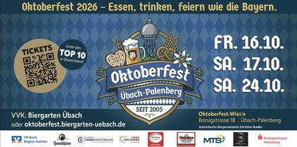 Oktoberfest Übach-Palenberg Freitag 16.10.2026 Fassanstich & Eröffnungsabend