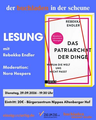 der buchladen in der Scheune: Lesung mit Rebekka Endler & Nora Hespers aus “Patriarchat der Dinge”