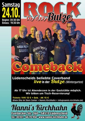 Rock in der Butze mit COMEBACK