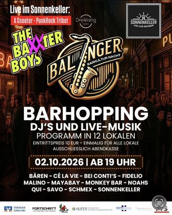 Balinger Barkulturnacht mit BAXXTER BOYS