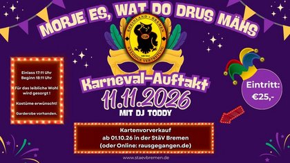 Karneval-Auftakt 2026 in der StäV Bremen