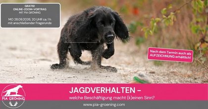 Gratis-Vortrag: Jagdverhalten - welche Beschäftigung macht (k)einen Sinn mit Pia Groening