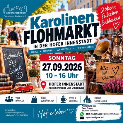 Karolinen Flohmarkt Hof Saale 27.09.2026