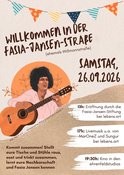 Nachbarschafts-Straßenfest anlässlich der Einweihung der Fasia-Jansen-Straße, ehemals Wißmannstraße