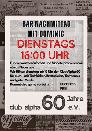 Bar Nachmittag mit Dominic
