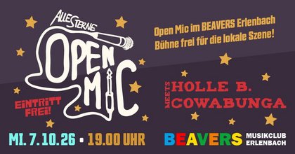 OPEN MIC | Bühne frei für die lokale Szene! | BEAVERS Musikclub | Erlenbach am Main