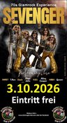 “SEVENGER“ – Glamrock Abend – Live am 3.10.2026 ab 20:00 Uhr - Eintritt frei