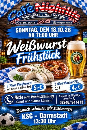 Weißwurst Frühstück im Nightlife
