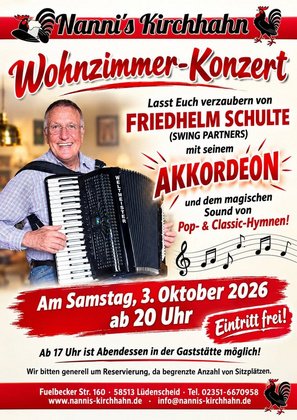 Wohnzimmer-Konzert mit FRIEDHELM SCHULTE und seinem AKKORDEON