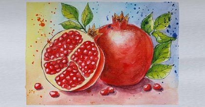 Sumpfblume Kreativ-Workshop: Die Magie des Granatapfels (Aquarell-Sketching)