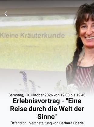 Erlebnisvortrag - "Eine Reise durch die Welt der Sinne"