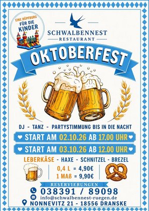 Oktoberfest auf Rügen - Schwalbennest Restaurant in Dranske