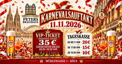 11.11.2026 Sessionsbeginn im Peters Brauhaus in der Altstadt