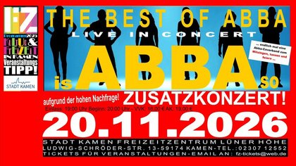 ZUSATZ-TERMIN! ABBA-Party mit der Abba-Coverband "isABBAso" live im FZ KAMEN