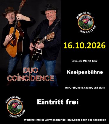 “COINCIDENCE“ Live am 16.10.2026 ab 20:00 Uhr - Kneipenbühne - Eintritt frei