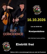 “COINCIDENCE“ Live am 16.10.2026 ab 20:00 Uhr - Kneipenbühne - Eintritt frei