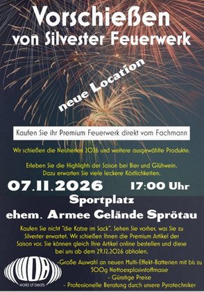 Vorschießen von Silversterfeuerwerk
