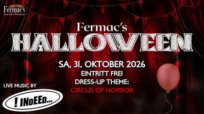 HALLOWEEN Circus of Horror at Fermac's Irish Pub - Live Music by INDEED