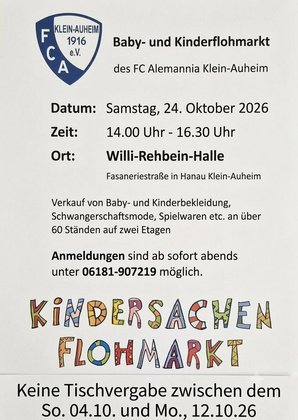 Baby- und Kindersachenflohmarkt des FCA