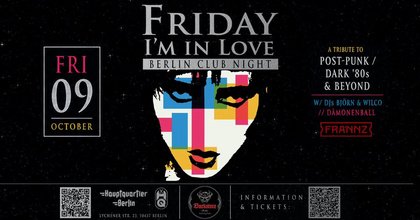 Friday I’m in Love – A Tribute to Post-Punk, Dark ’80s & Siouxsie Sioux | DJs Björn & Wilco