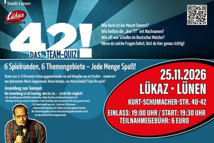 42 – Das Team Quiz – 25.11.2026, Lükaz, Lünen