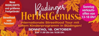 Herbstgenuss - Verkaufsoffener Sonntag bei Müller-Ditschler in Büdingen