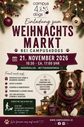 Weihnachtsmarkt der Hundeschule Campus4Dogs WIR SIND DABEI!!!