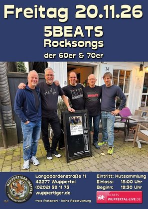 5Beats" mit den Rocksongs der 60er & 70er.