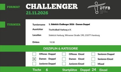 1. Sidekick DTFB Challenger - Damen Doppel