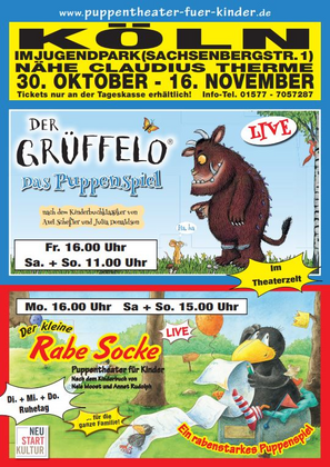 Barber‘s Puppentheater für Kinder gastiert vom 30.10. - 16.11.2026 in Köln