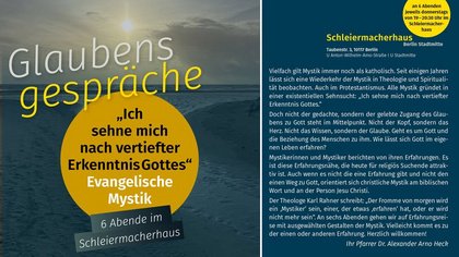 Glaubensgespräche: „Ich sehne mich nach vertiefter Erkenntnis Gottes“ - Evangelische Mystik