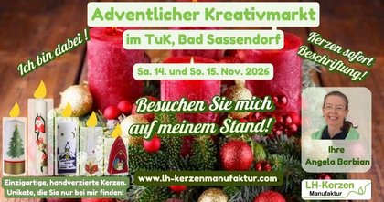 Adventlicher Kreativmarkt im TuK Bad Sassendorf 2026 - ich bin dabei