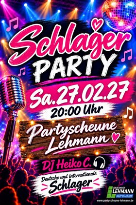 Die große "Schlagerparty" in der Partyscheune Lehmann