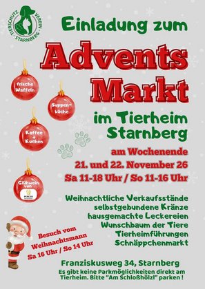 Adventsmarkt im Tierheim Starnberg