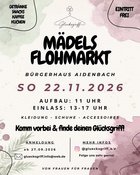 Mädels-Flohmarkt "Kleidung - Schuhe - Accessoires" Komm vorbei & finde deinen Glücksgriff!