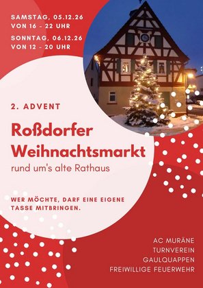 Roßdorfer Weihnachtsmarkt 2026 - 2. Adventswochenende