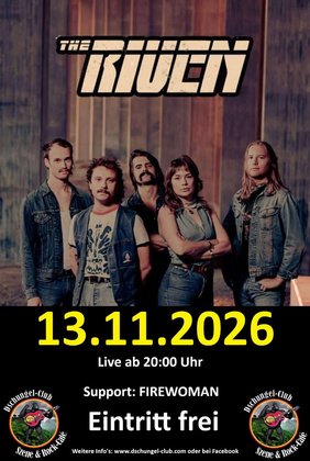 “THE RIVEN“ Live am 13.11.2026 im Dschungel-Club Moers (Support: “FIREWOMAN“) – Eintritt frei