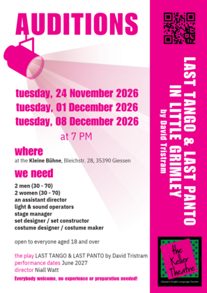 Auditions for Last Tango & Last Panto in Little Grimly by David Tristram
