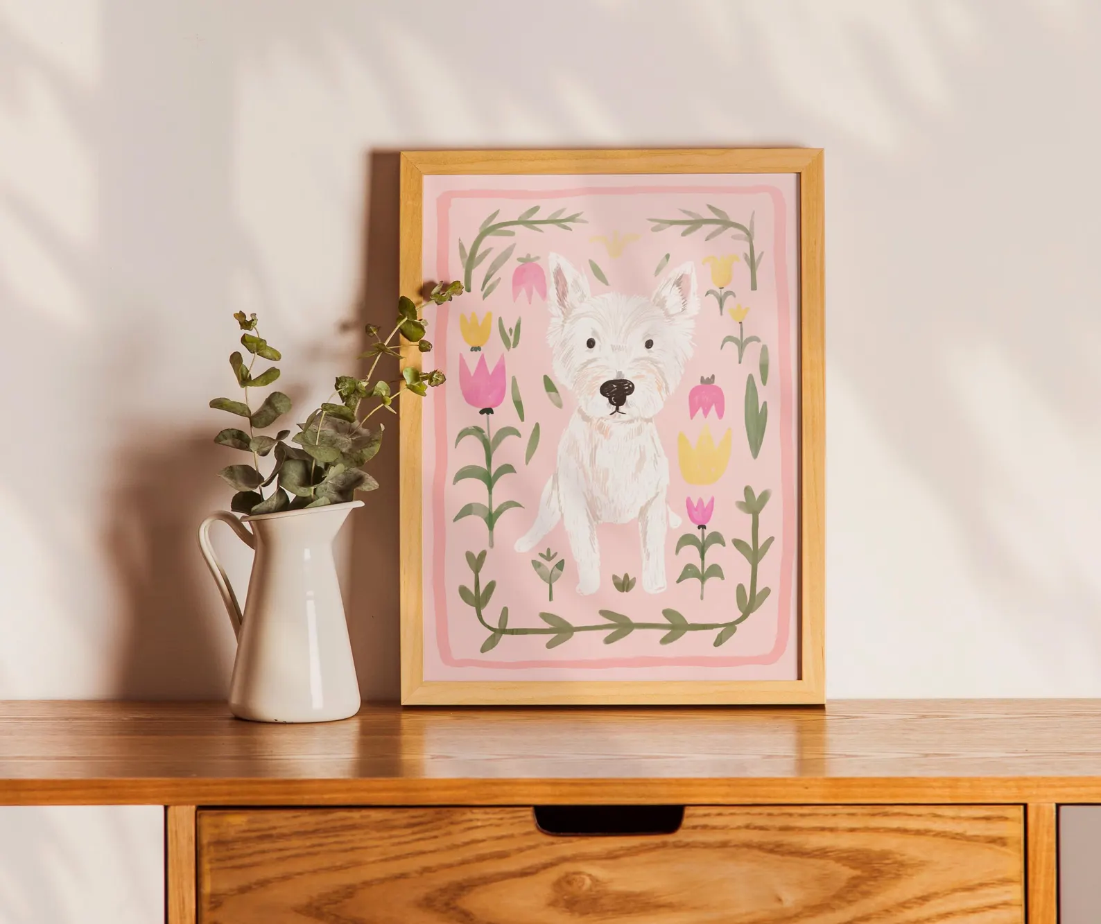 Custom pet portrait Watercolor custom Floral pet art Memorial Personalized pet art Loss pet portrait from photo wallart Bouquet Print Gift