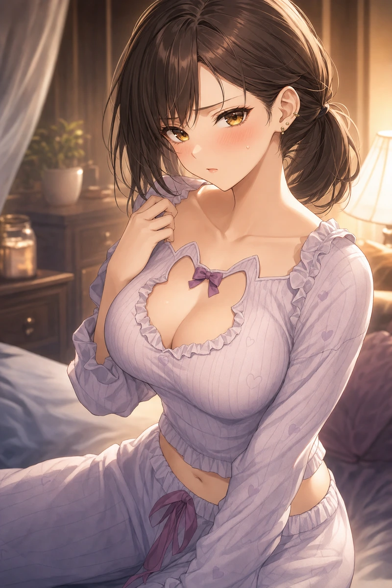 黒須りあのお泊まりデートで特別なパジャマを着てもらう画像