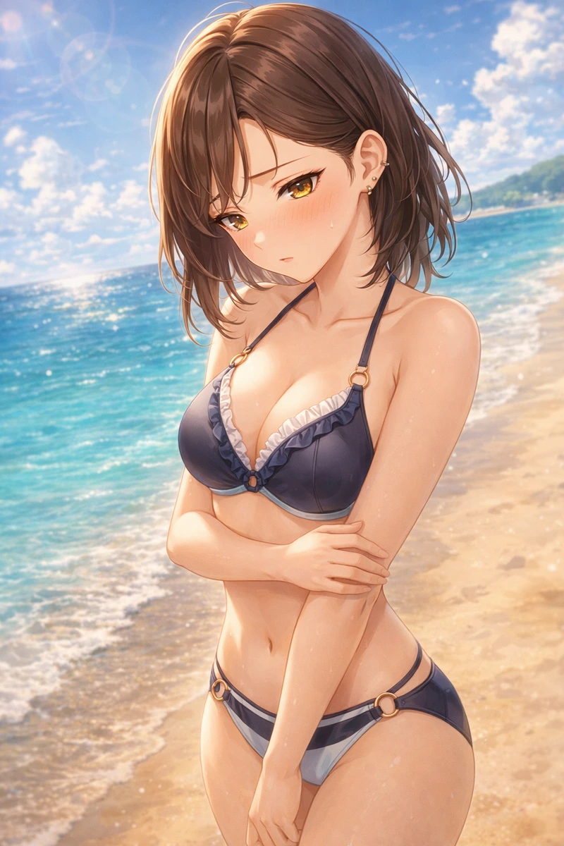 黒須りあの初めての海、どきどき水着デート画像
