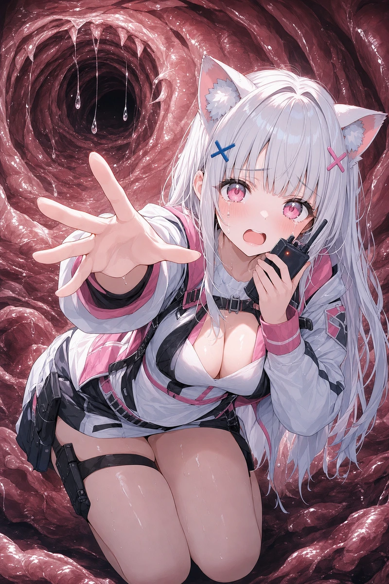 三浦ここなの怪獣に飲まれた俺を美女隊長が諦めない画像