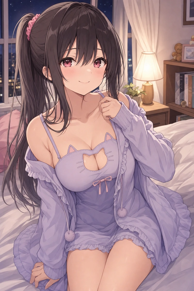お泊まりデートで特別なパジャマを着てもらう