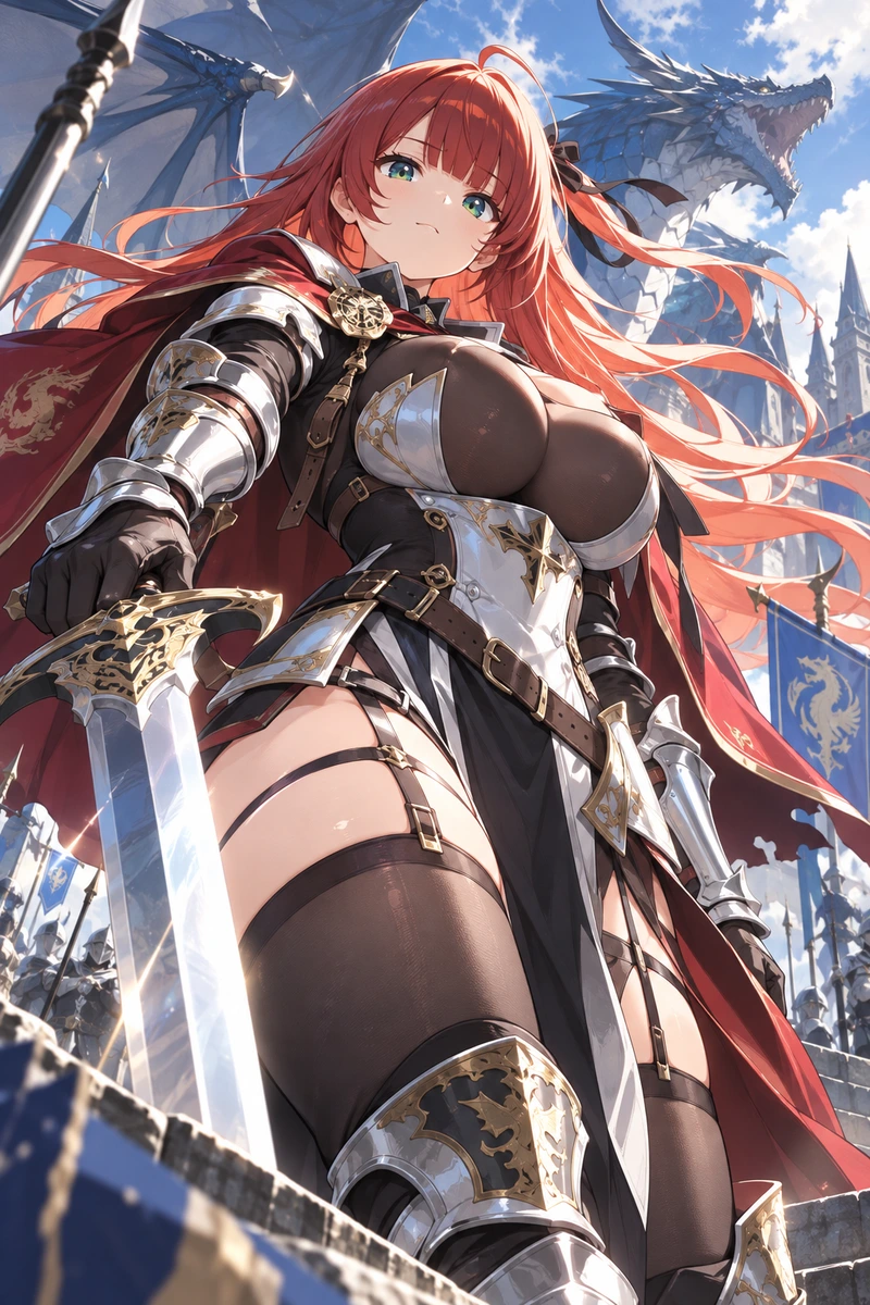 ヴァレリアと絶対に膝をつかない竜騎士団長