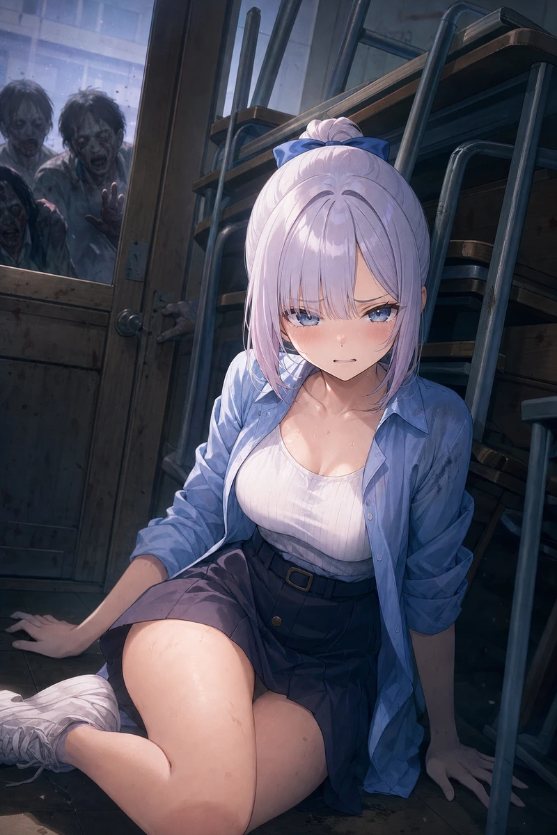 佐々木みくのゾンビだらけの学校で、彼女と二人きり画像