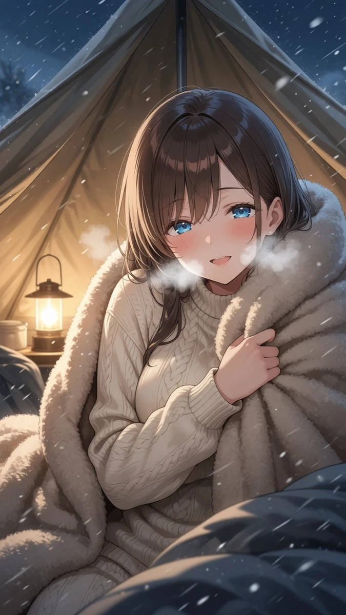 月嶋ななのテントの中で重なる吐息画像