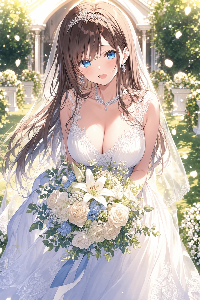 月嶋ななのウェディングドレスの花嫁画像