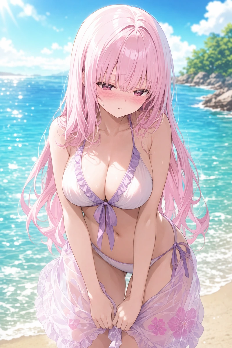七瀬美緒の初めての海、どきどき水着デート画像