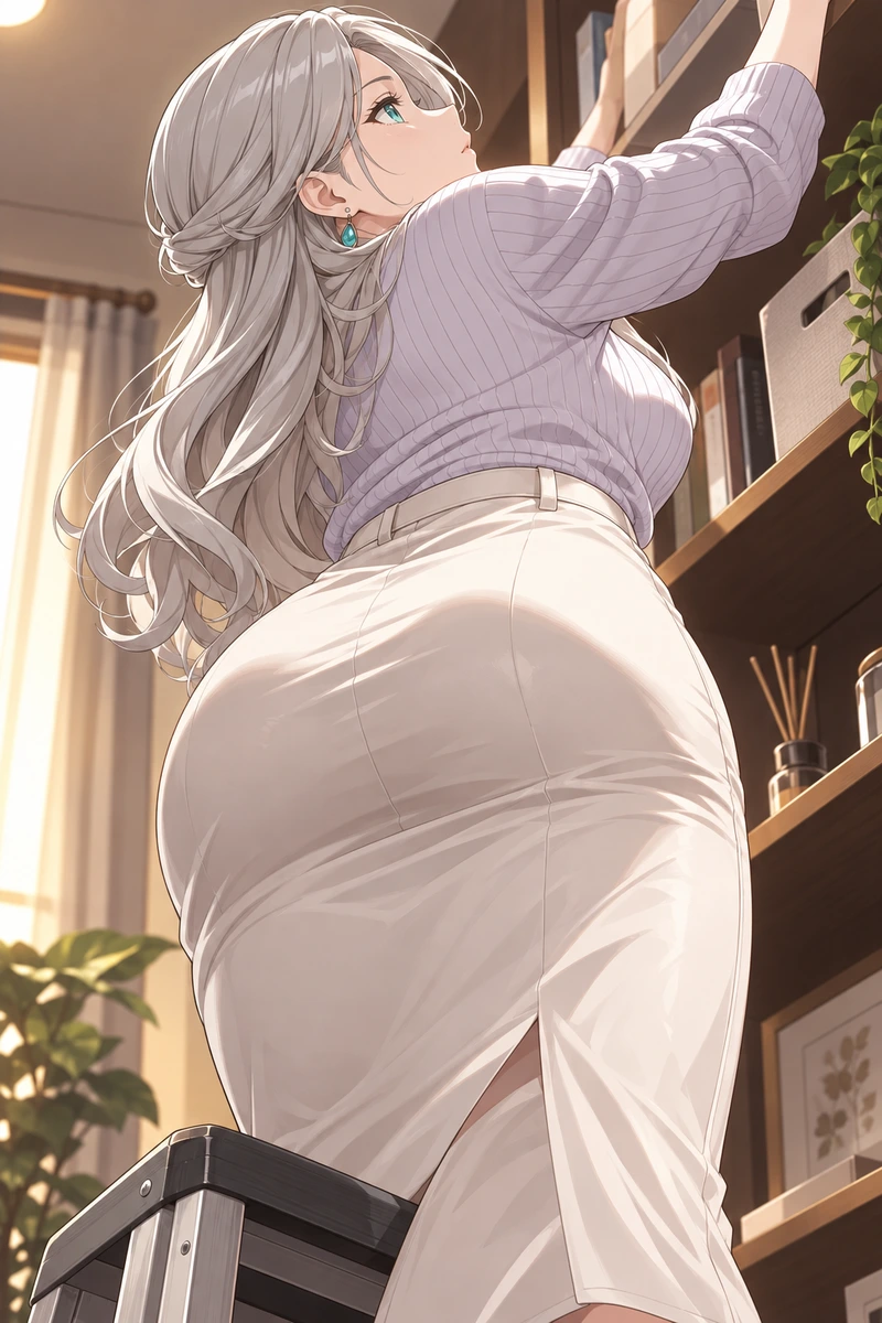 一ノ瀬れいかの部屋の踏み台で、彼女の後ろ姿が近すぎる画像