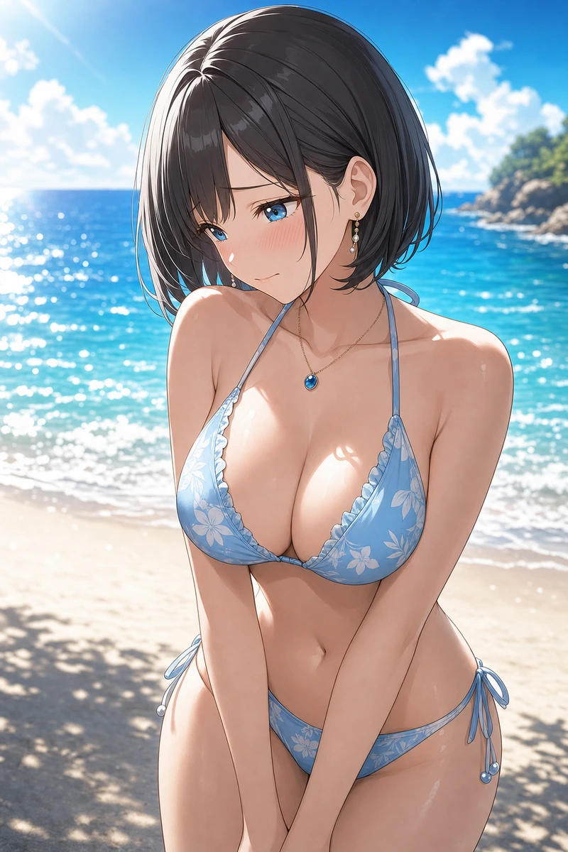 戸田あかりの初めての海、どきどき水着デート画像